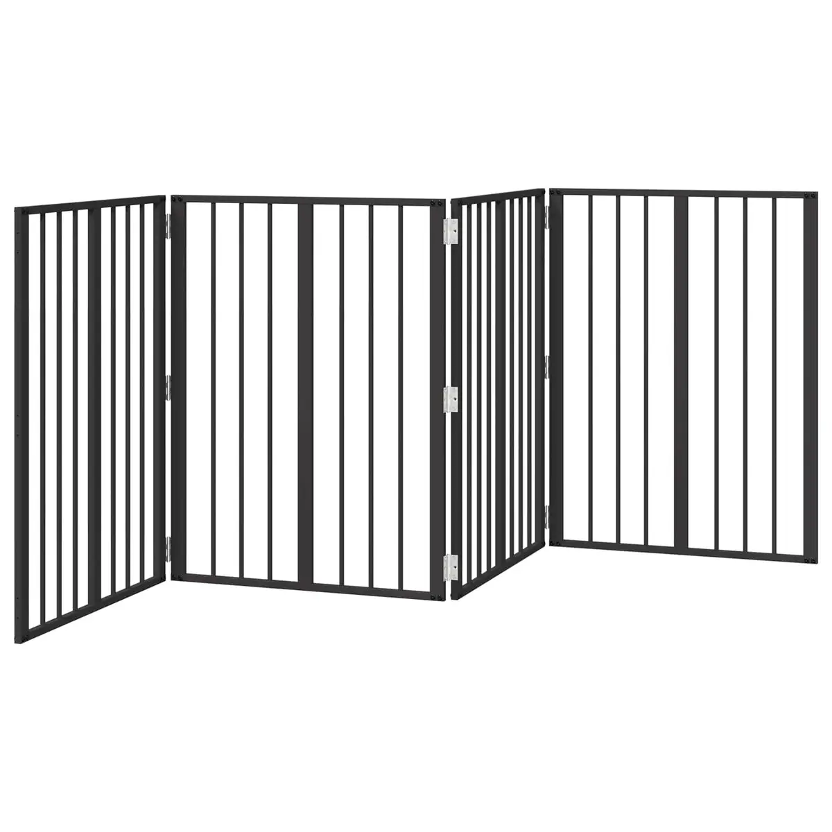 Dog Gate 4 Piece Black 60 x 80 cm Galvanised Steel Pet Fence Puppy Playpen Barrier
