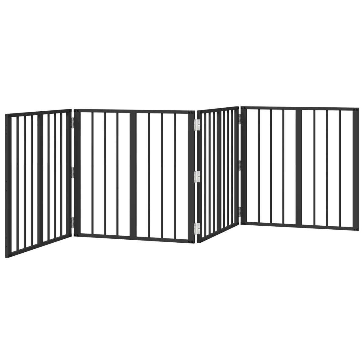Dog Gate Indoor Playpen 4 Piece Foldable Black 60 x 60 cm