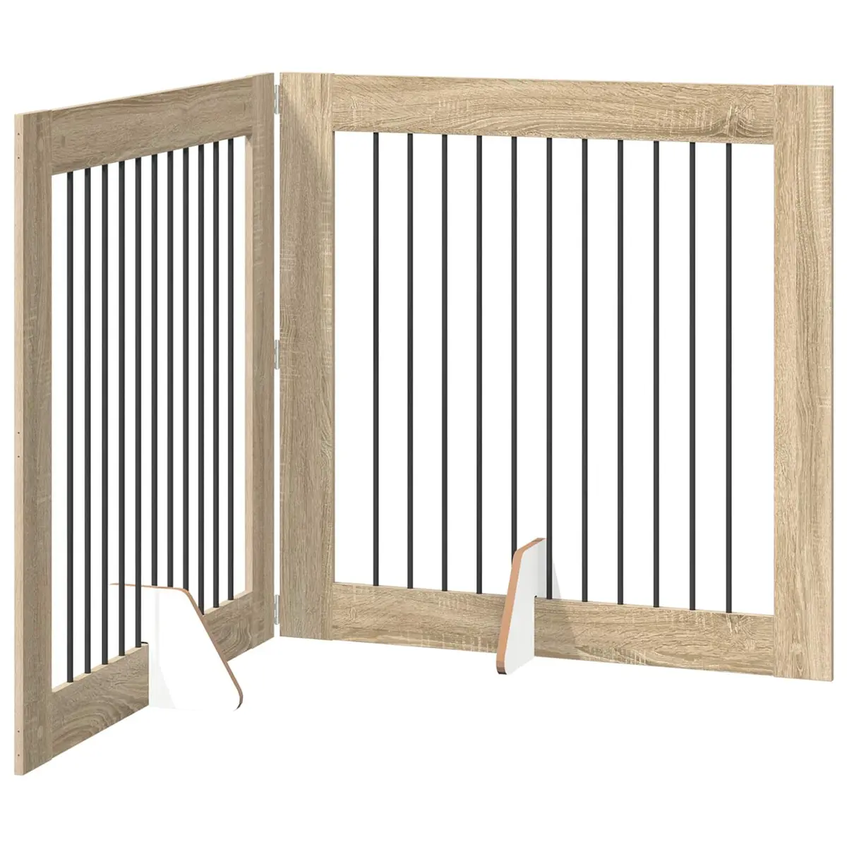 Foldable Dog Gate Indoor Pet Fence 200.5 cm Brown
