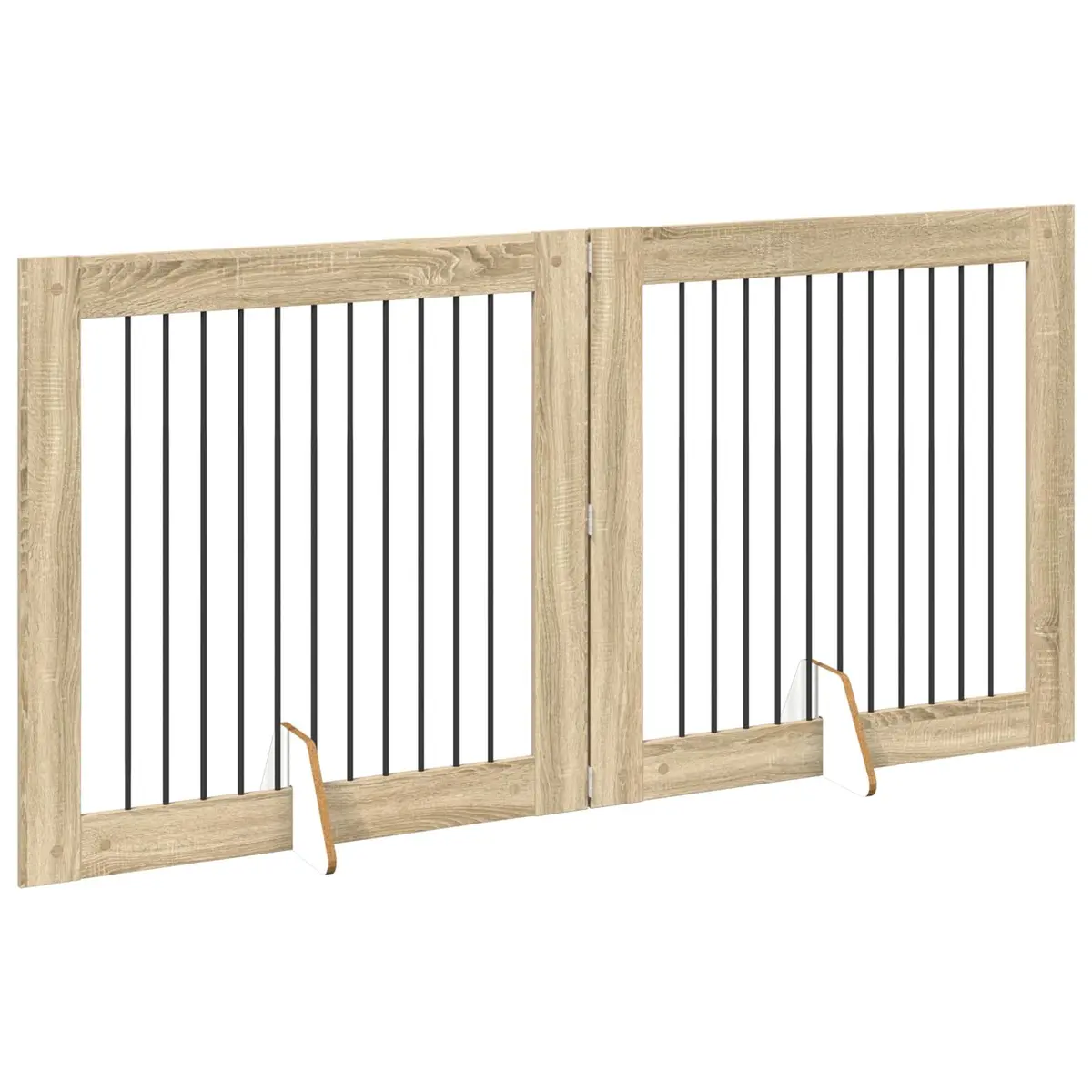 Foldable Dog Gate Indoor Pet Fence 200.5 cm Brown