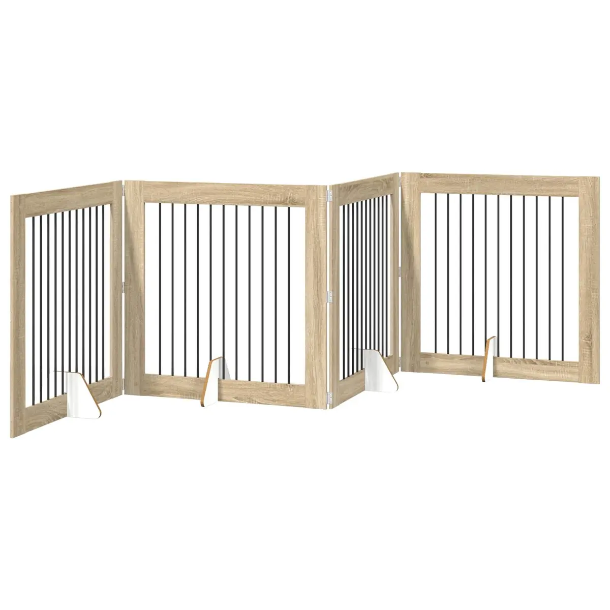 Foldable Dog Gate Indoor Pet Barrier Fence 401 cm Brown 4 pcs