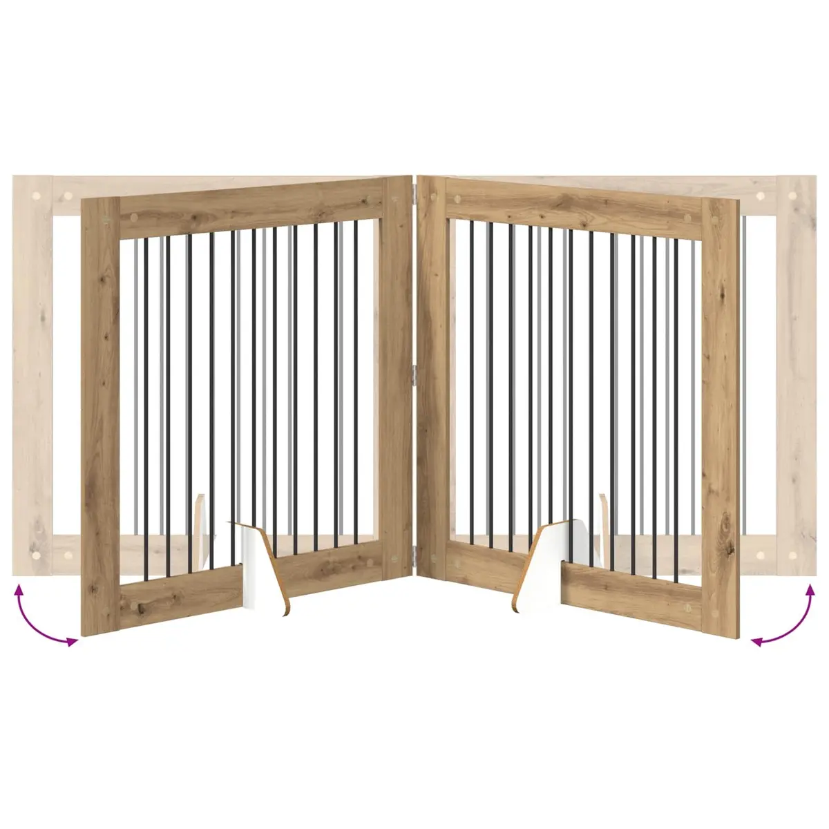 Foldable Dog Gate Indoor Pet Barrier 401 cm Brown 4 pcs