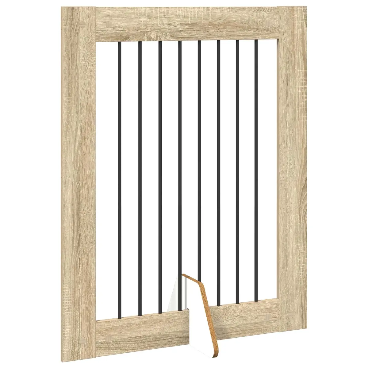 Foldable Dog Gate Indoor Pet Fence 160.5cm Brown