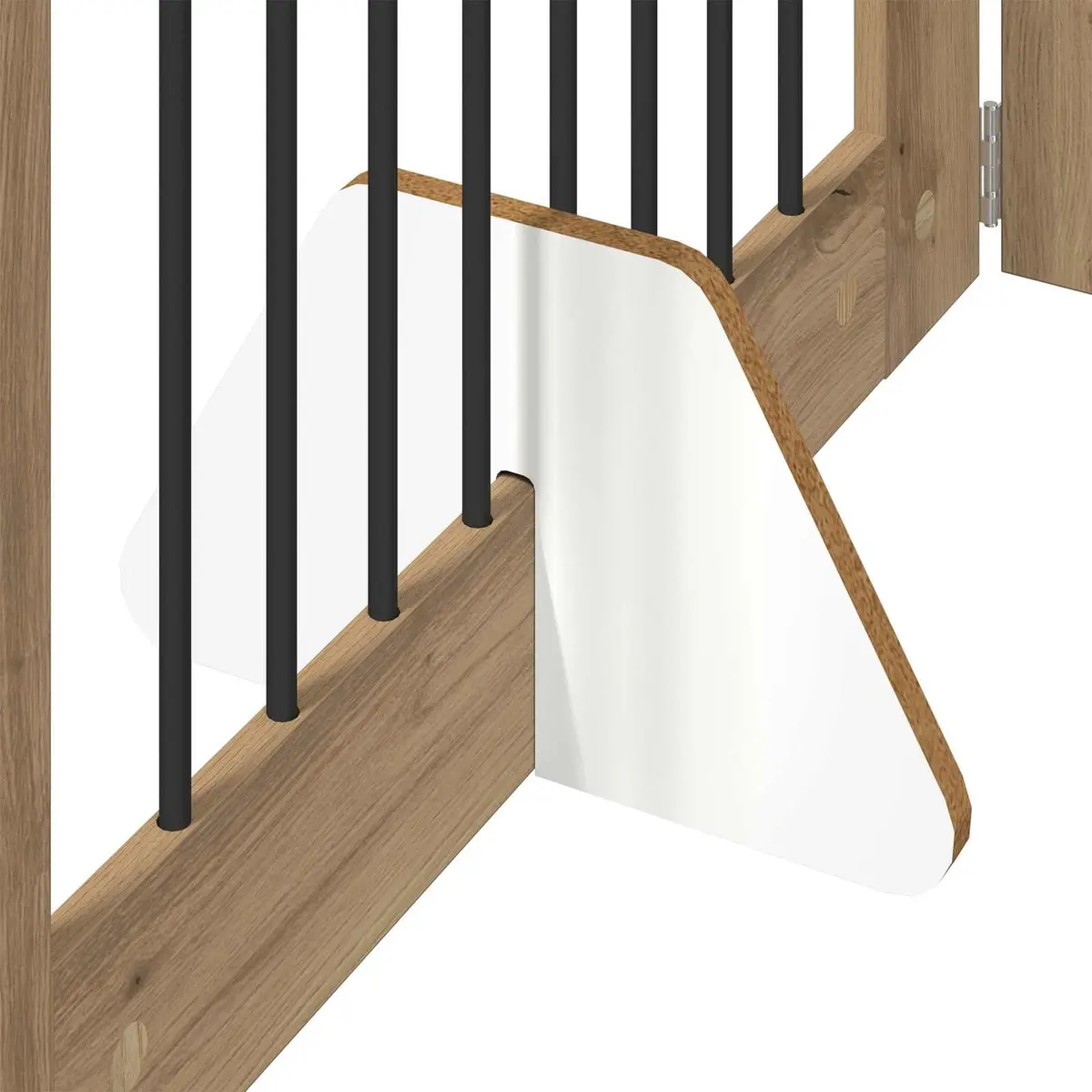 Foldable Dog Gate Indoor Portable Pet Fence 160.5 cm Brown 2 Piece