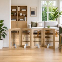 Reliable Foldable Dog Gate - Brown Sonoma Oak Design