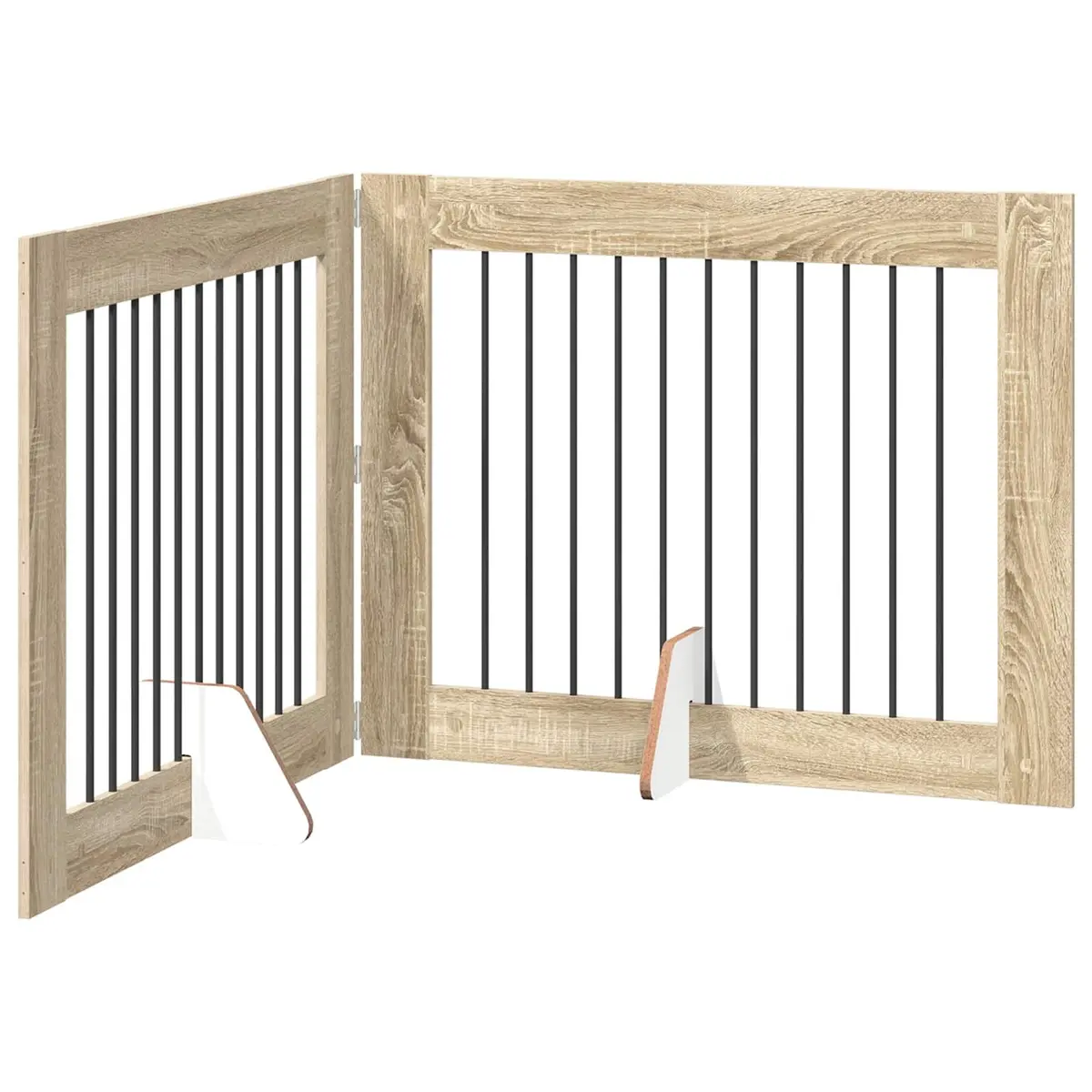 Foldable Dog Gate Indoor Pet Barrier 200.5 cm Sonoma Oak 2 pcs