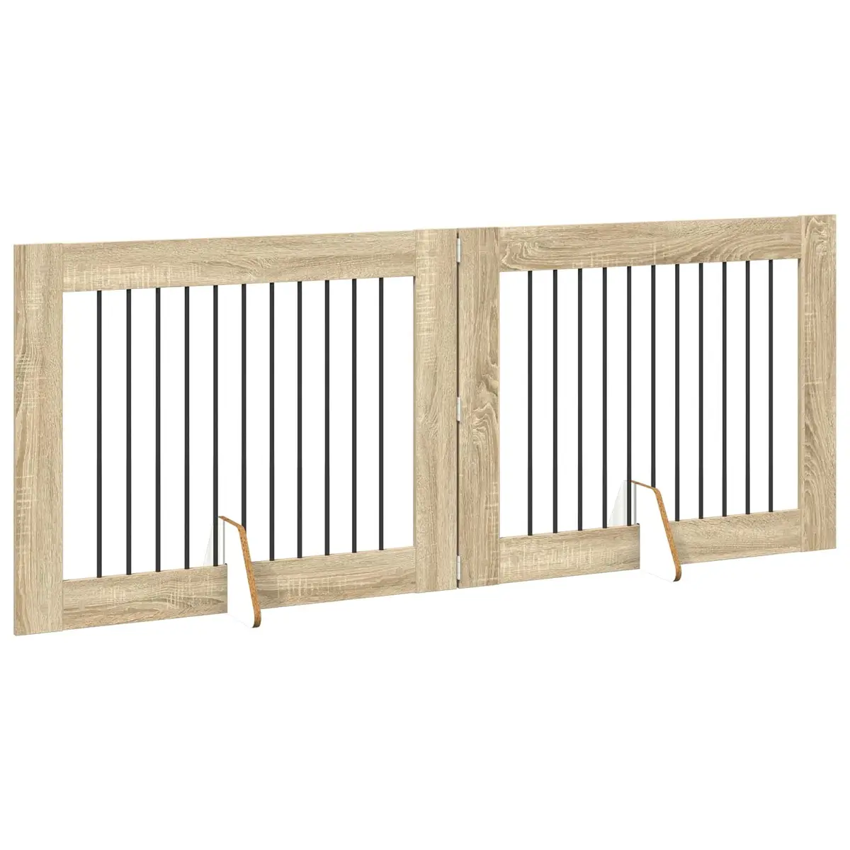 Foldable Dog Gate Indoor Pet Barrier 200.5 cm Sonoma Oak 2 pcs