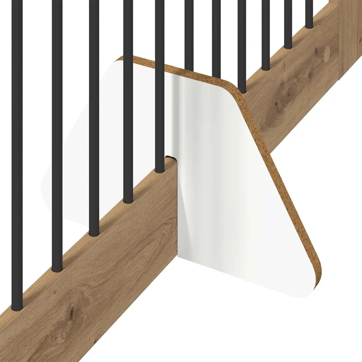 Freestanding Pet Barrier 401 cm Oak Colour Foldable Dog Gate 4 Pieces Indoor Use
