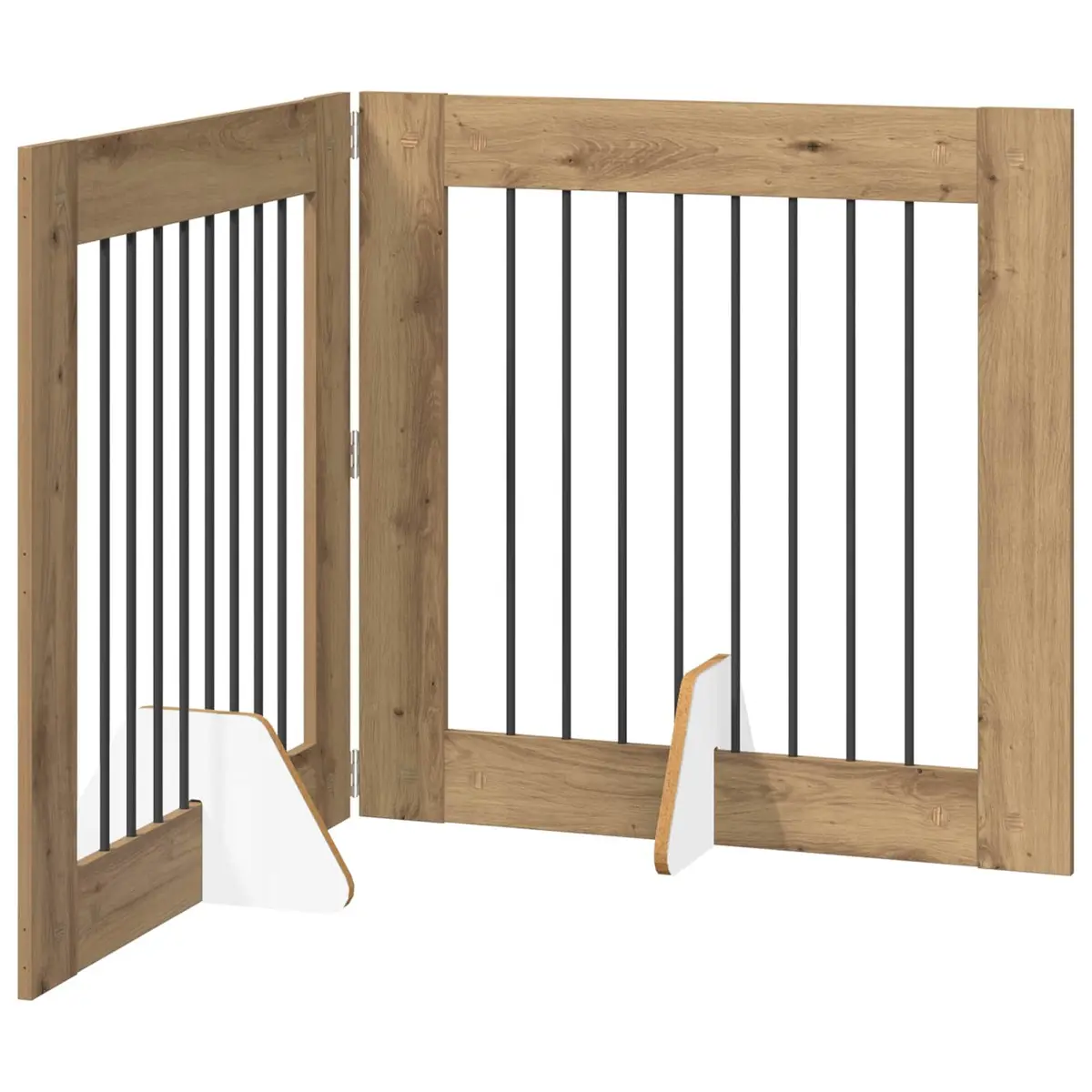 Foldable Dog Gate Indoor Pet Fence 160.5 cm Brown 2 pcs