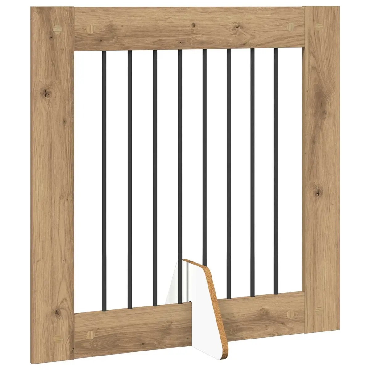 Foldable Dog Gate Indoor Pet Barrier 321cm Brown Freestanding Puppy Fence 4 Piece