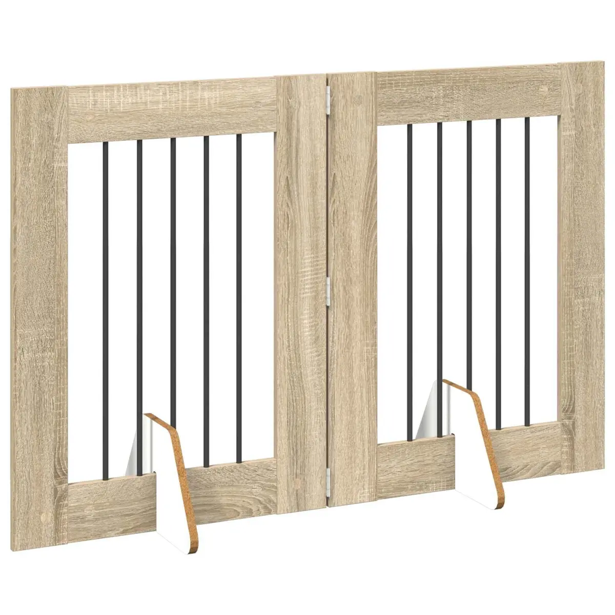 Foldable Dog Gate Indoor Pet Barrier 120.5 cm Brown Sonoma Oak 2 pcs