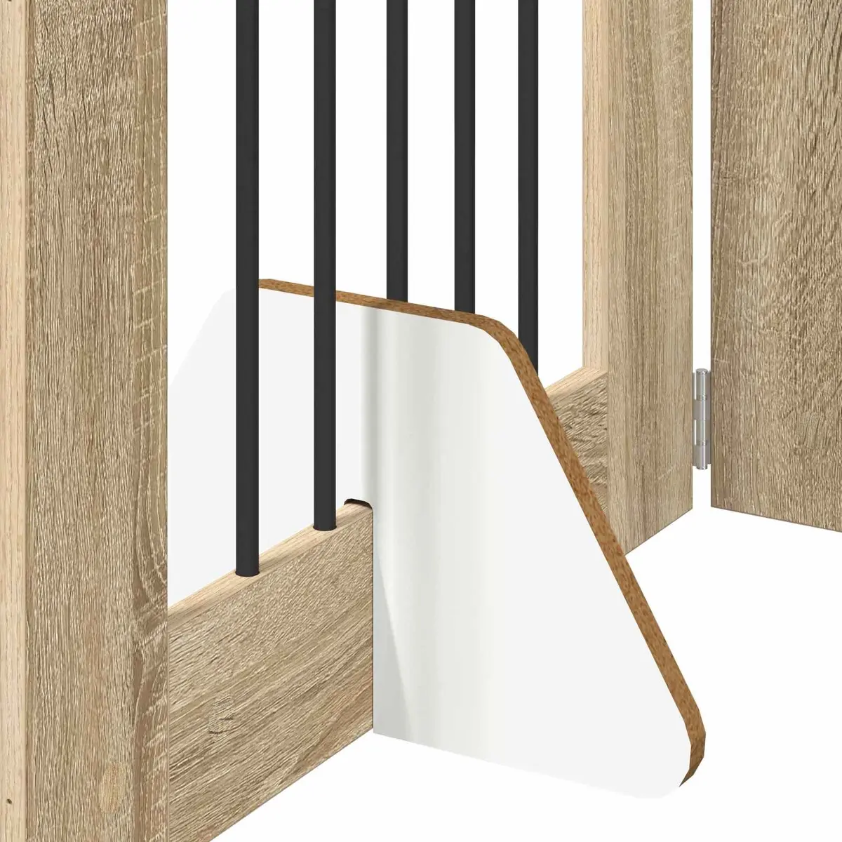 Foldable Dog Gate Freestanding Pet Barrier 241cm Sonoma Oak 4 Piece
