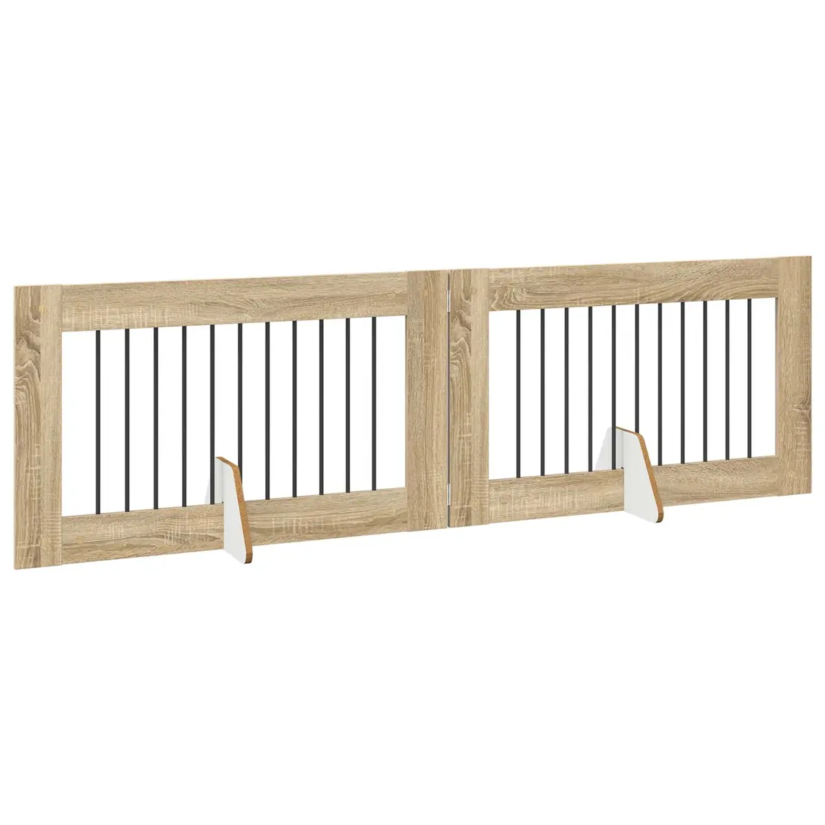 Foldable Dog Gate Indoor Containment 2 pcs Brown