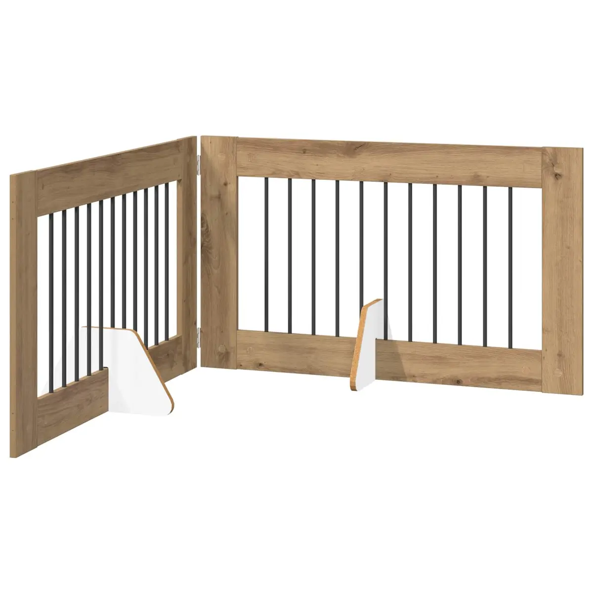 Foldable Dog Gate 200.5 cm Indoor Portable 2 pcs Brown