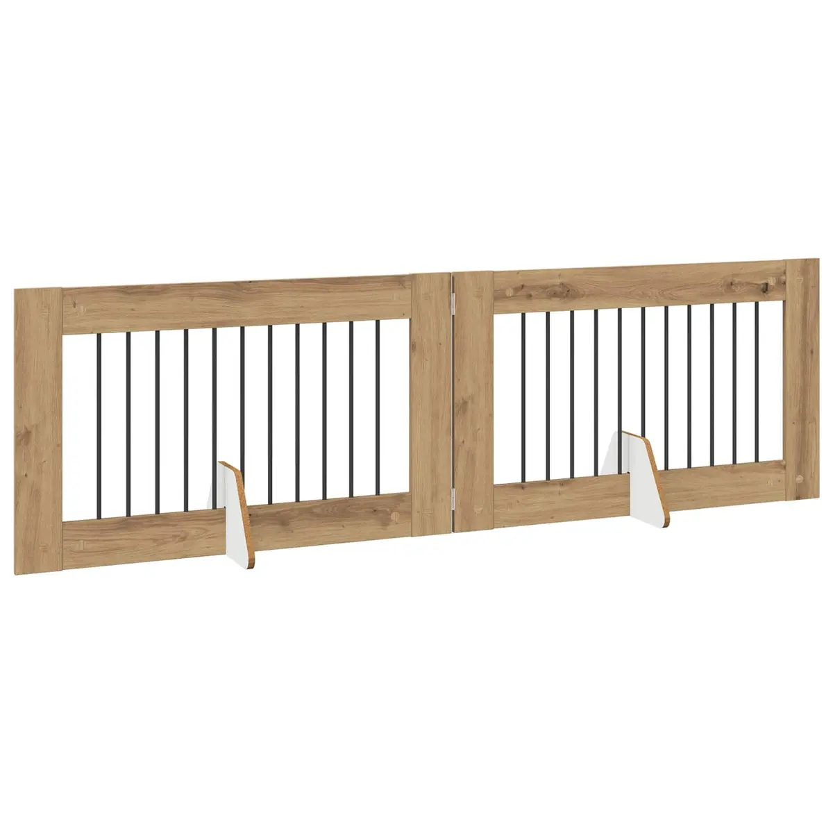 Foldable Dog Gate 200.5 cm Indoor Portable 2 pcs Brown