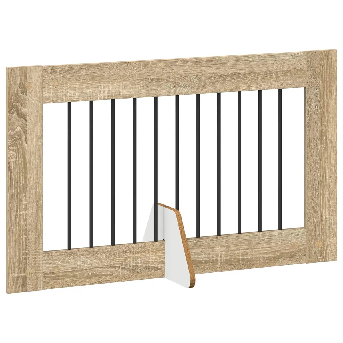 Foldable Dog Gate Indoor Portable 4 Piece Brown Metal Pet Fence