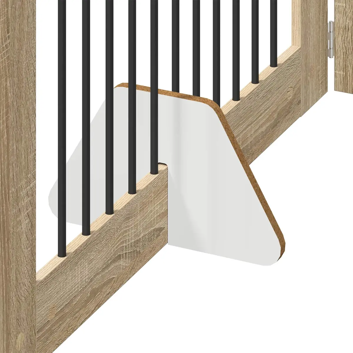 Foldable Dog Gate Indoor Portable 4 Piece Brown Metal Pet Fence