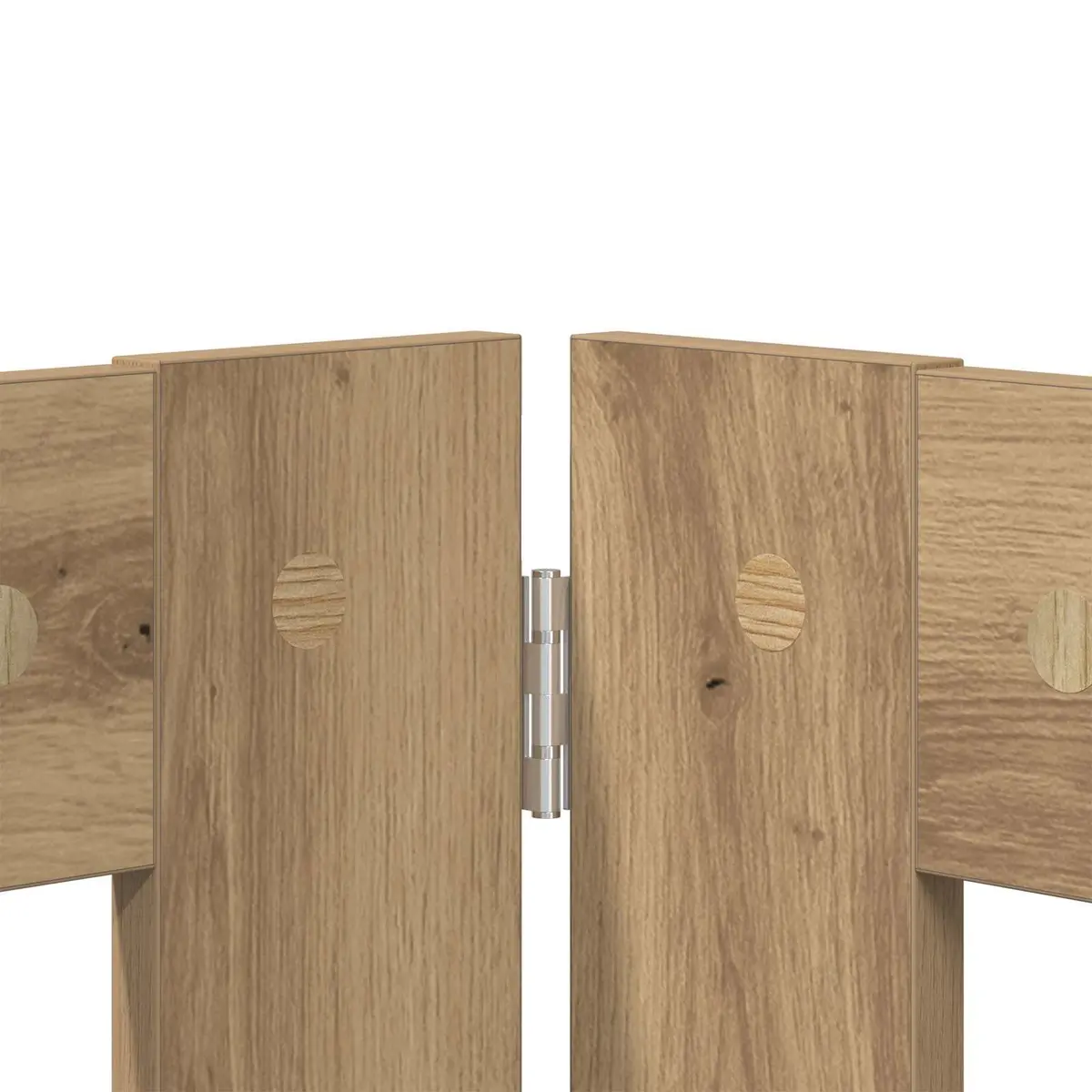 Indoor Pet Barrier Fence Foldable Dog Gate Oak Colour 401cm