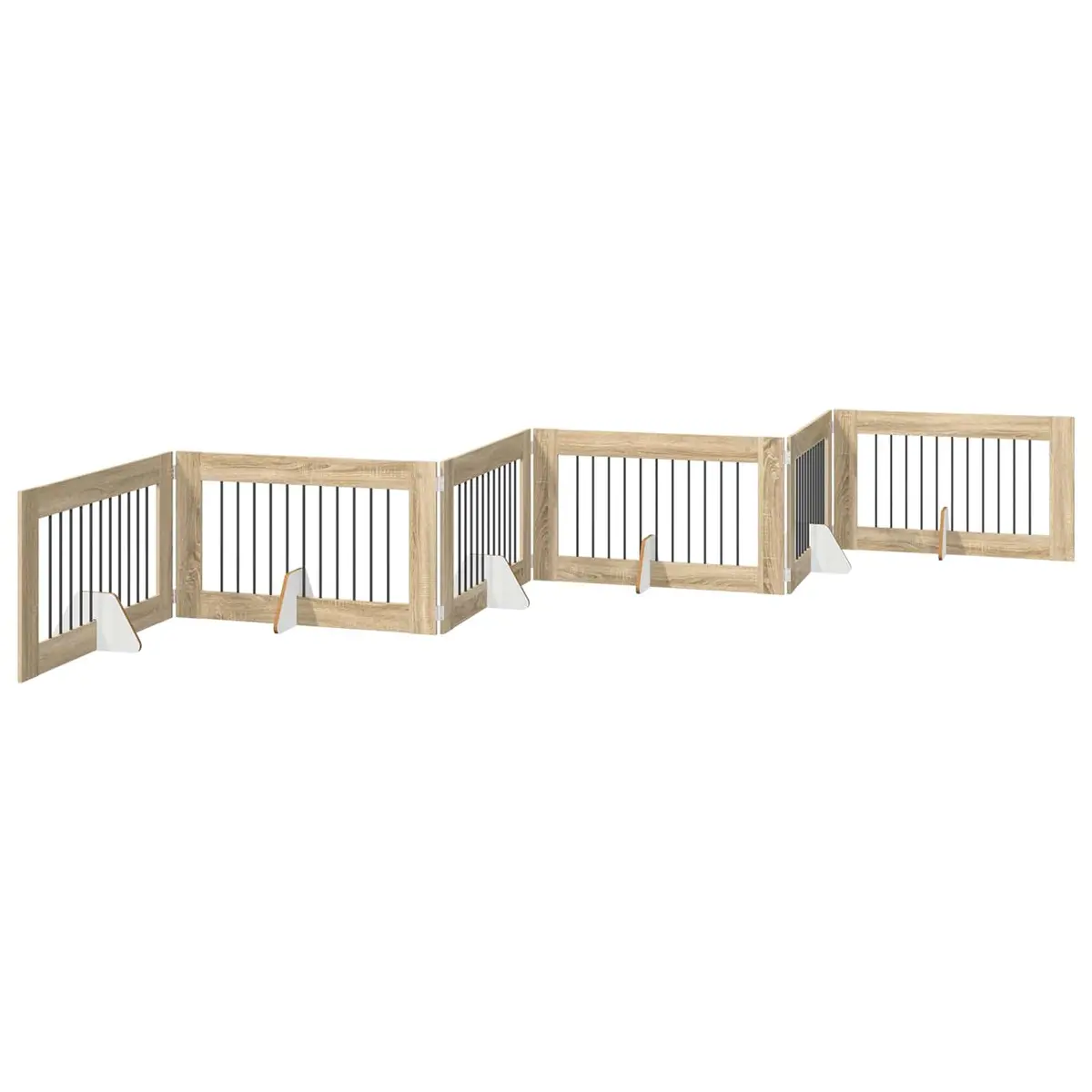 Foldable Pet Barrier Indoor Dog Gate Stand 602cm Sonoma Oak