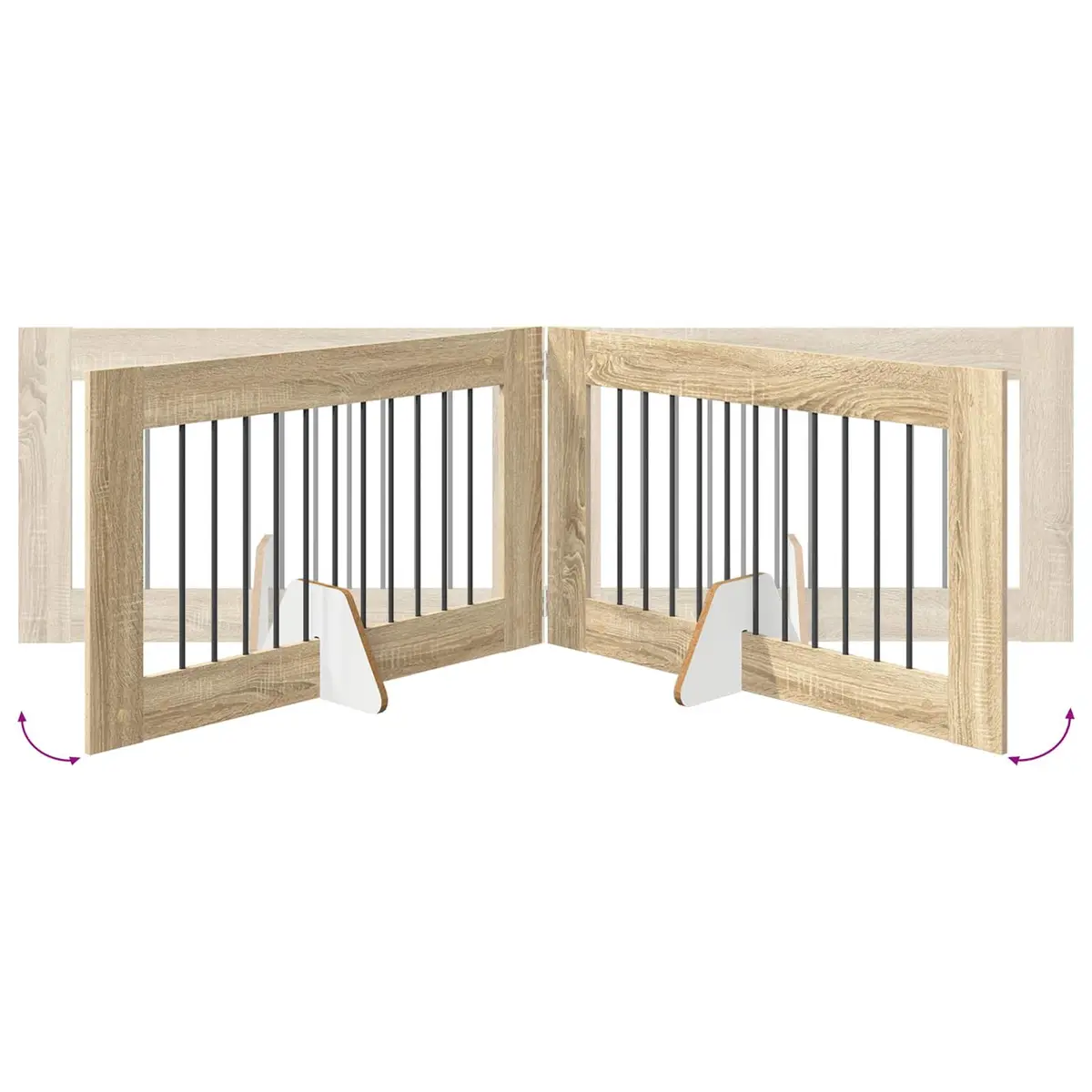 Foldable Pet Barrier Indoor Dog Gate Stand 602cm Sonoma Oak