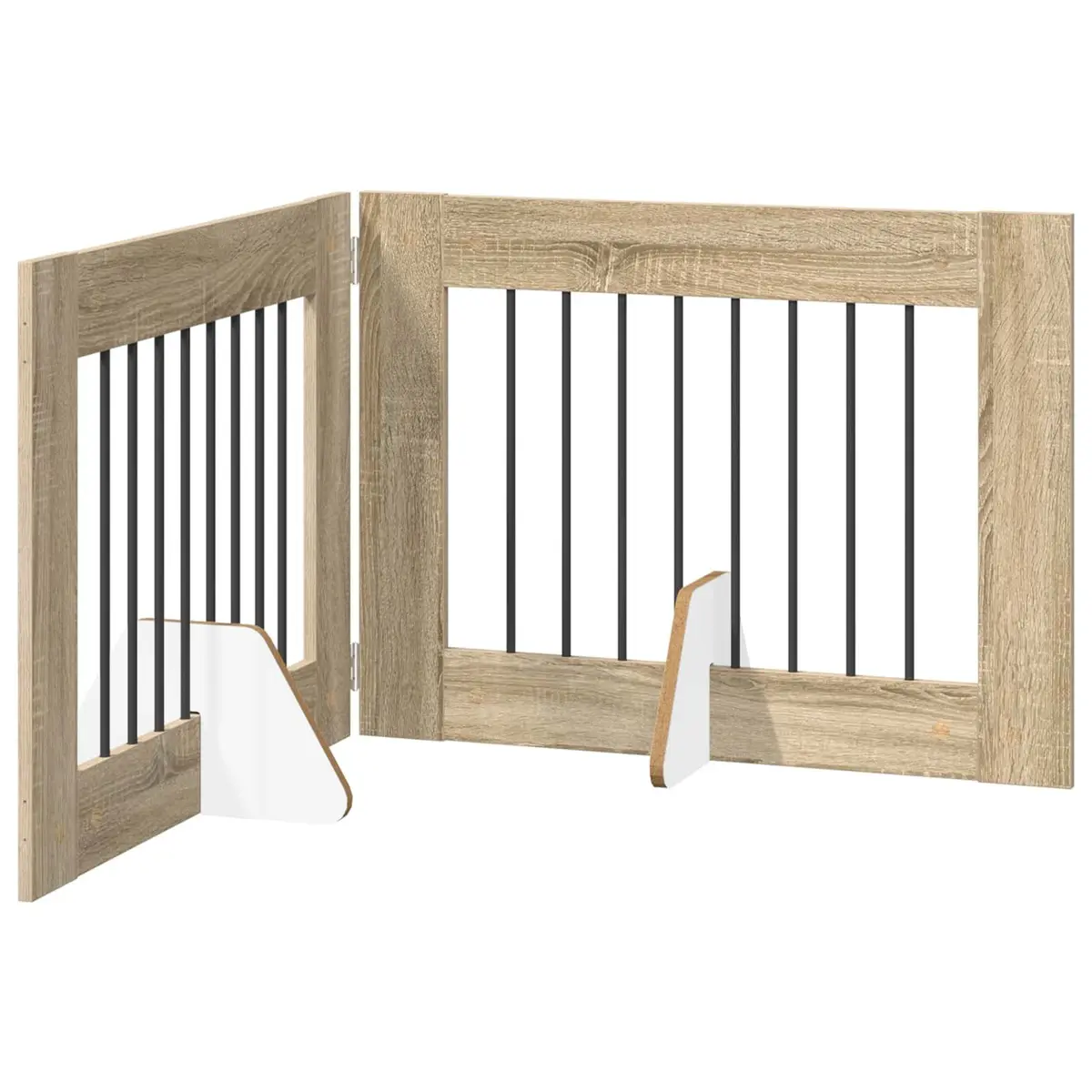 Foldable Dog Gate Indoor 160.5 cm Brown 2 pcs