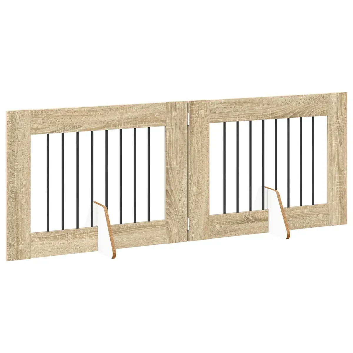 Foldable Dog Gate Indoor 160.5 cm Brown 2 pcs