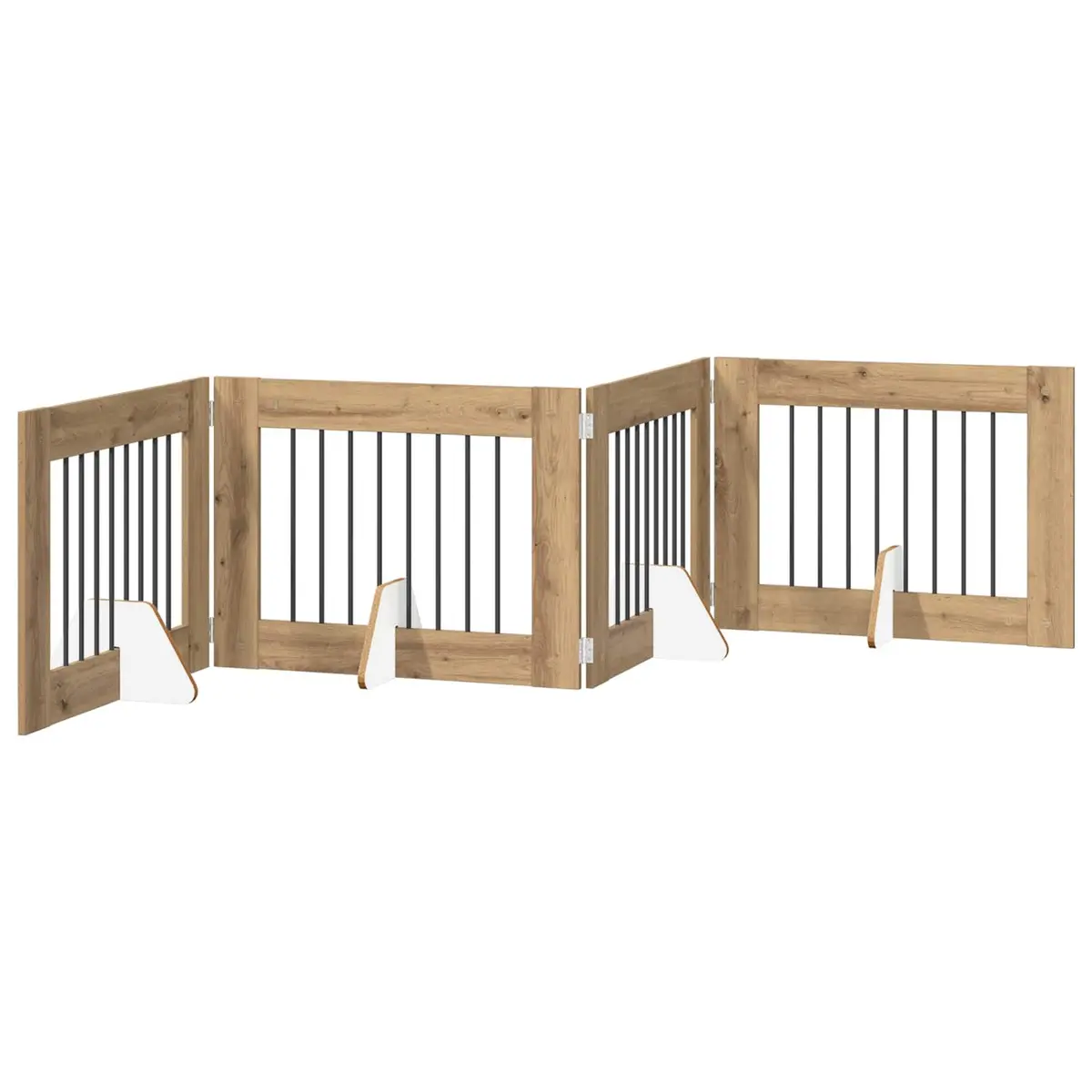 Foldable Dog Gate Indoor Pet Barrier 321cm Brown