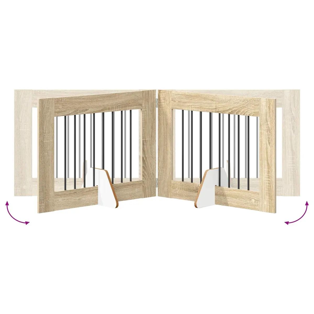 Foldable Dog Gate Indoor Pet Barrier 482 cm Sonoma Oak 6 Piece
