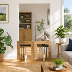 Efficient Indoor Dog Gate - Brown Metal Fence 120.5cm