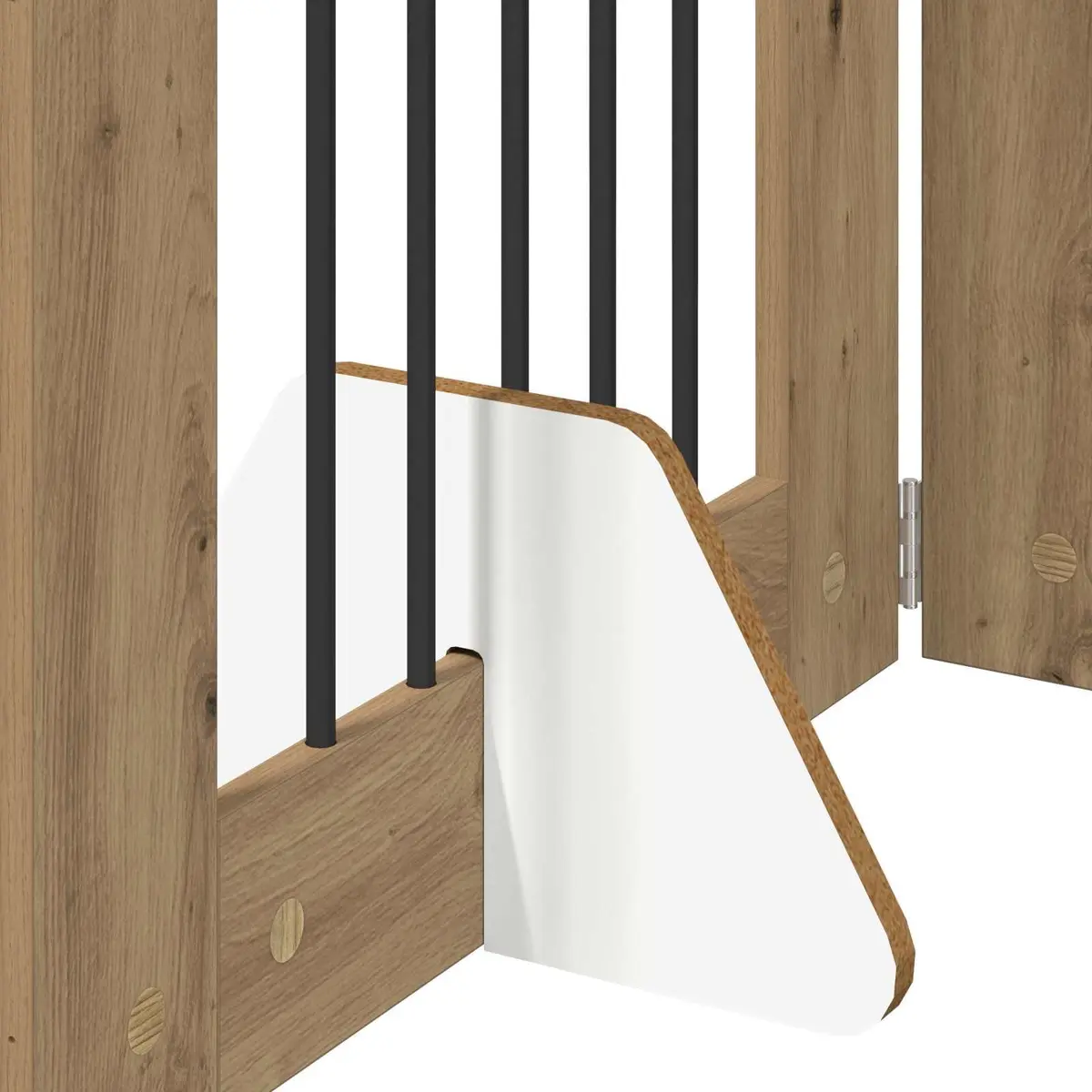 Foldable Dog Gate Indoor Pet Barrier Freestanding 241 cm Brown