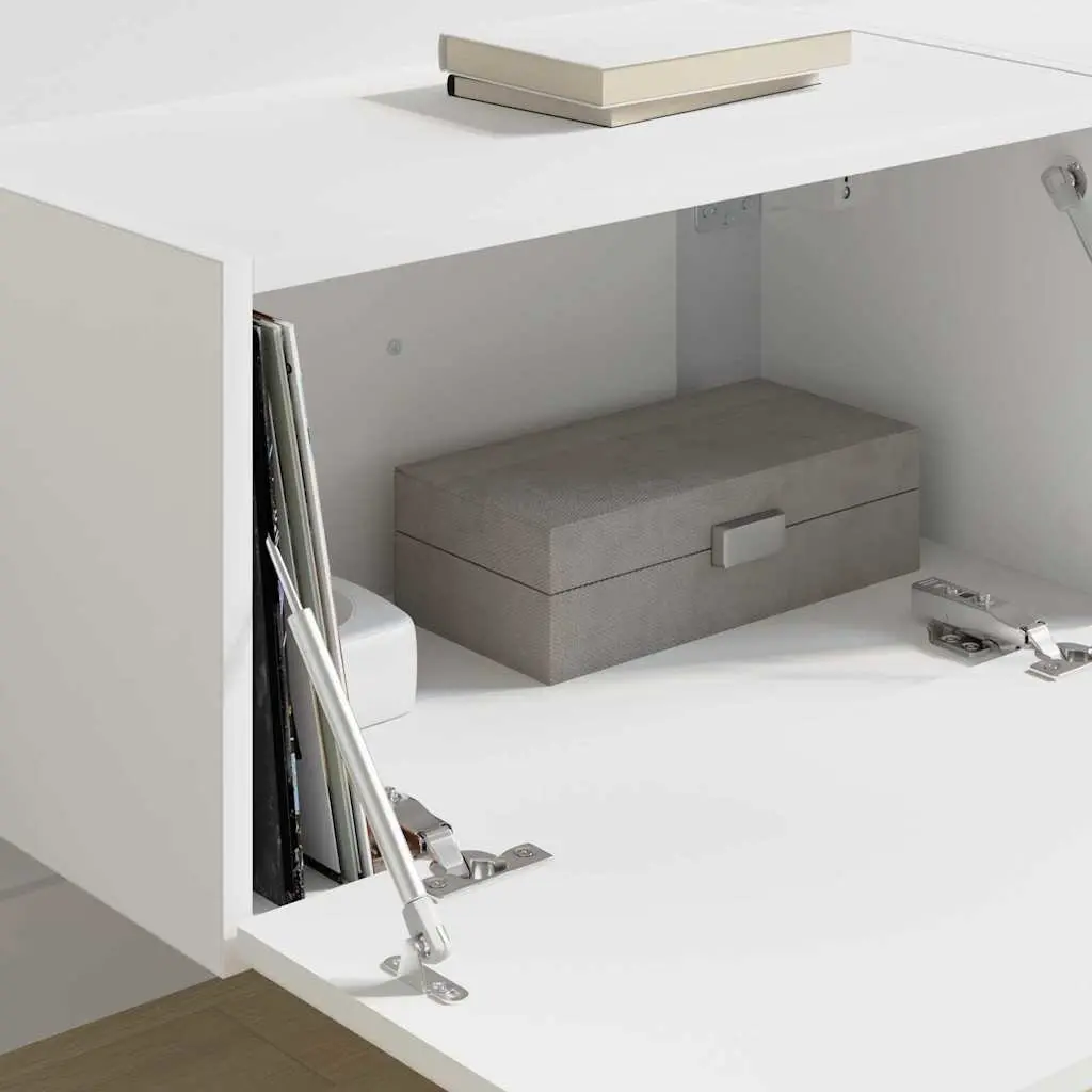TV Wall Cabinet Modern Storage Unit 2 Pieces White