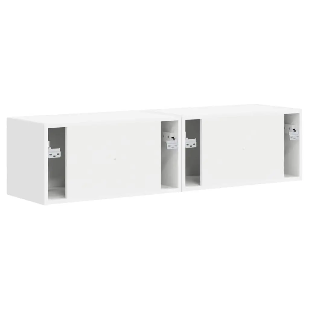 TV Wall Cabinet Modern Storage Unit 2 Pieces White