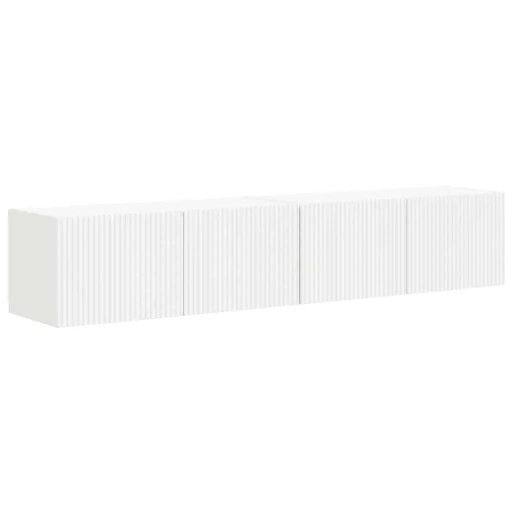 White TV Wall Cabinet Set, 2 Pieces