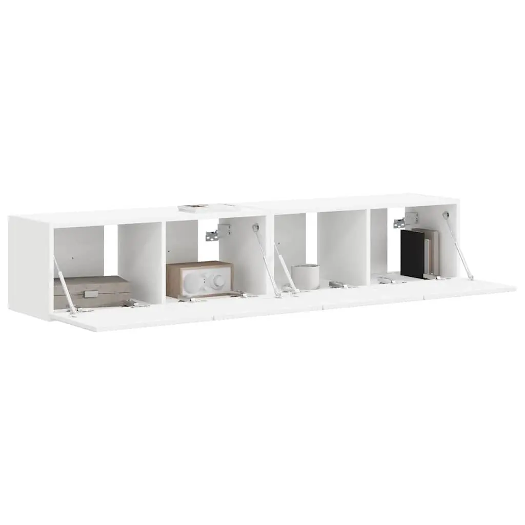 White TV Wall Cabinet Set, 2 Pieces