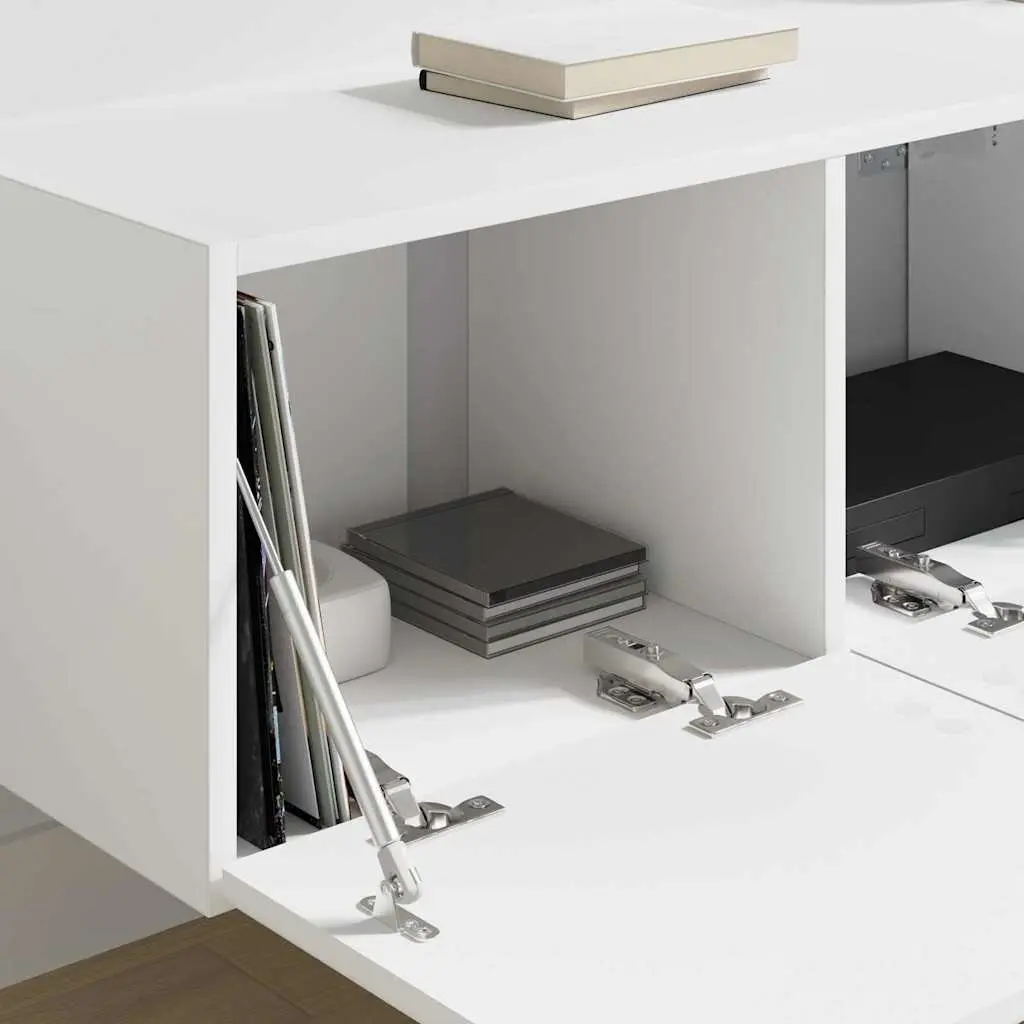 White TV Wall Cabinet Set, 2 Pieces