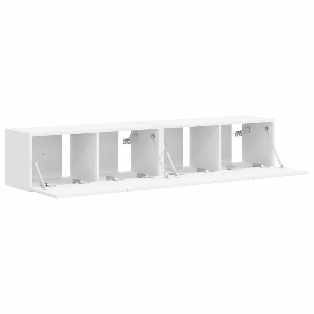 White TV Wall Cabinet Set, 2 Pieces