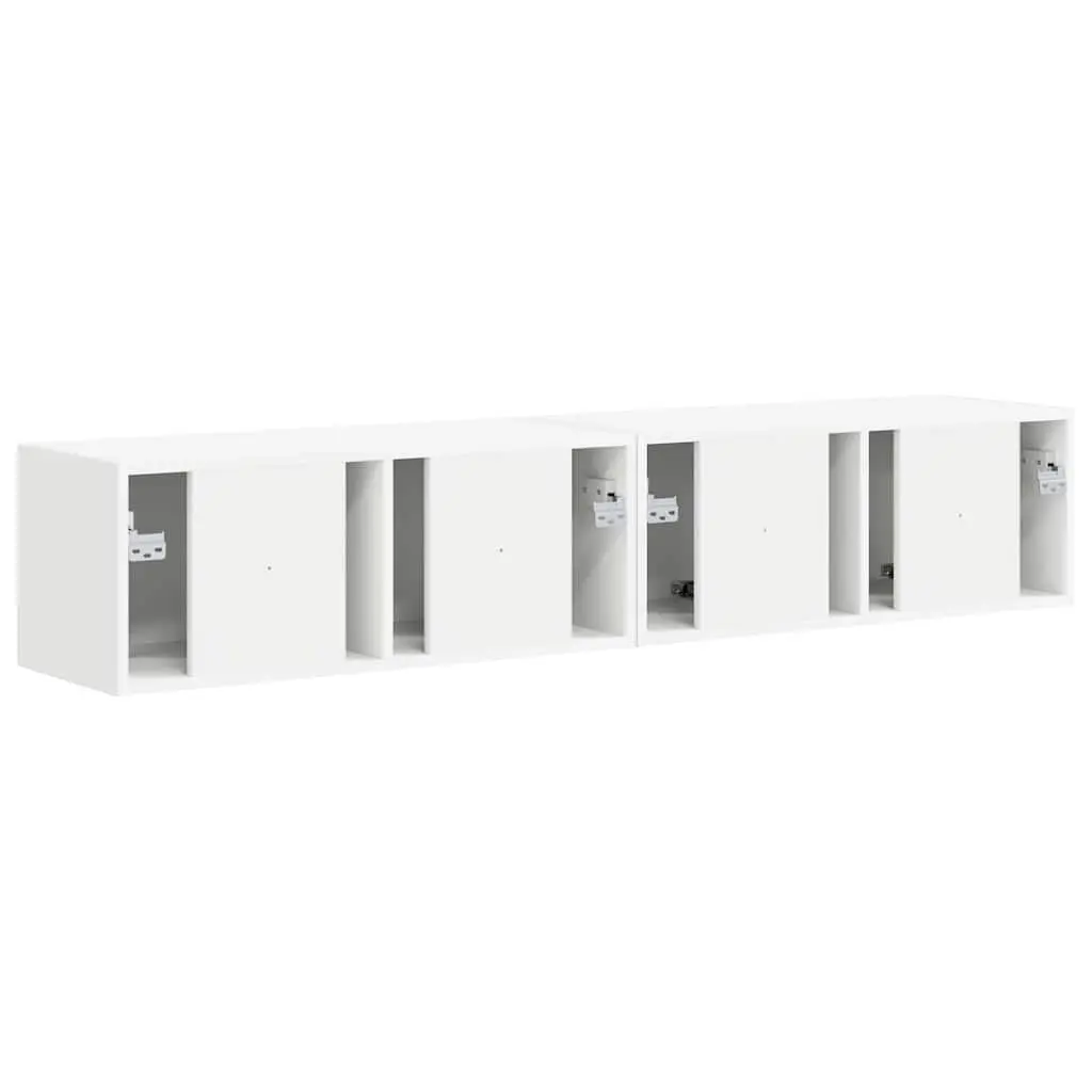 White TV Wall Cabinet Set, 2 Pieces