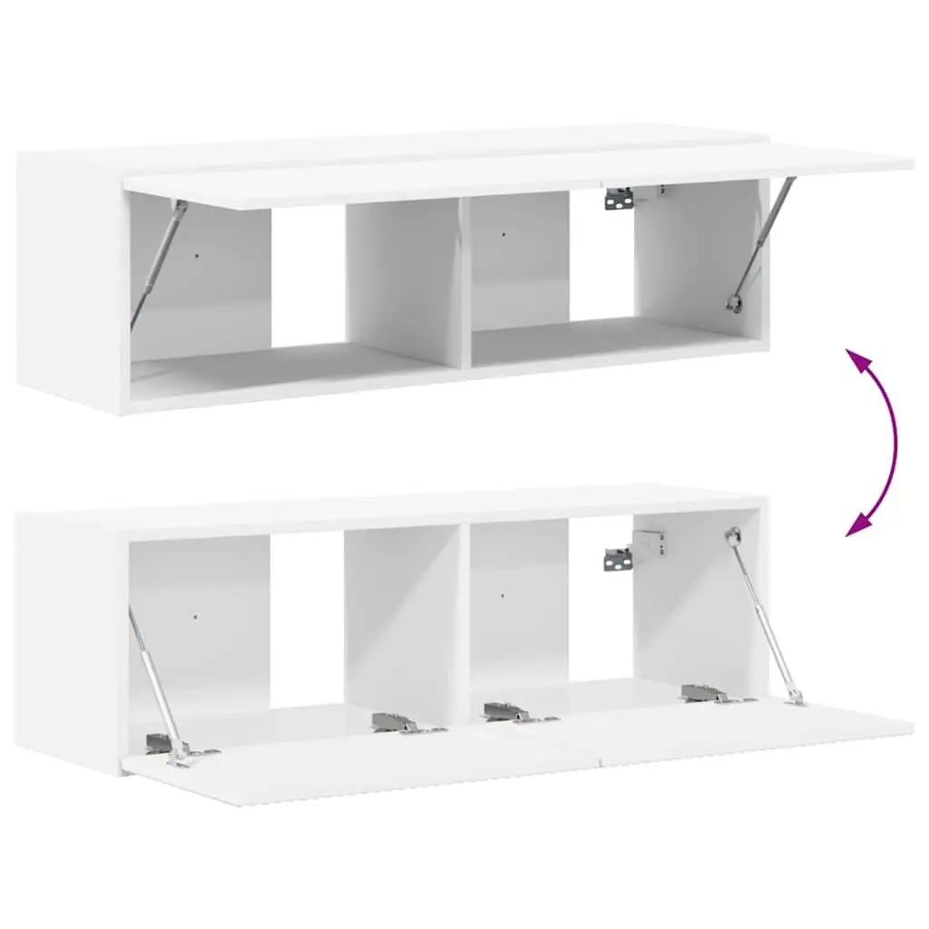 White TV Wall Cabinet Set for Storage Needs