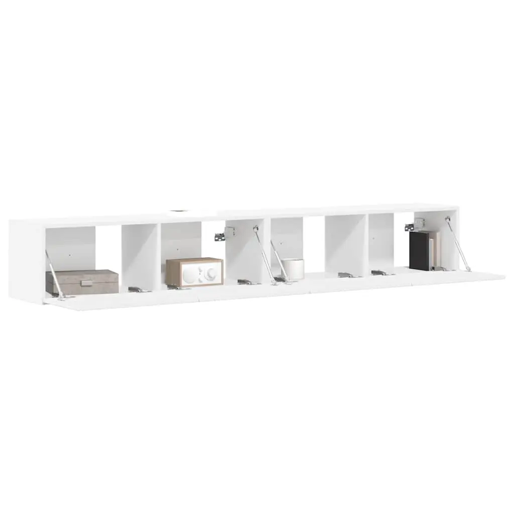 White TV Wall Cabinet Set for Storage Needs