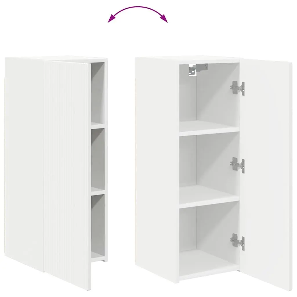 TV Wall Cabinet Modern Wall Mount Storage Unit 2 Pieces White