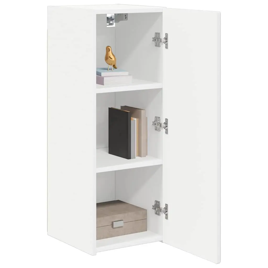 TV Wall Cabinet Modern Wall Mount Storage Unit 2 Pieces White