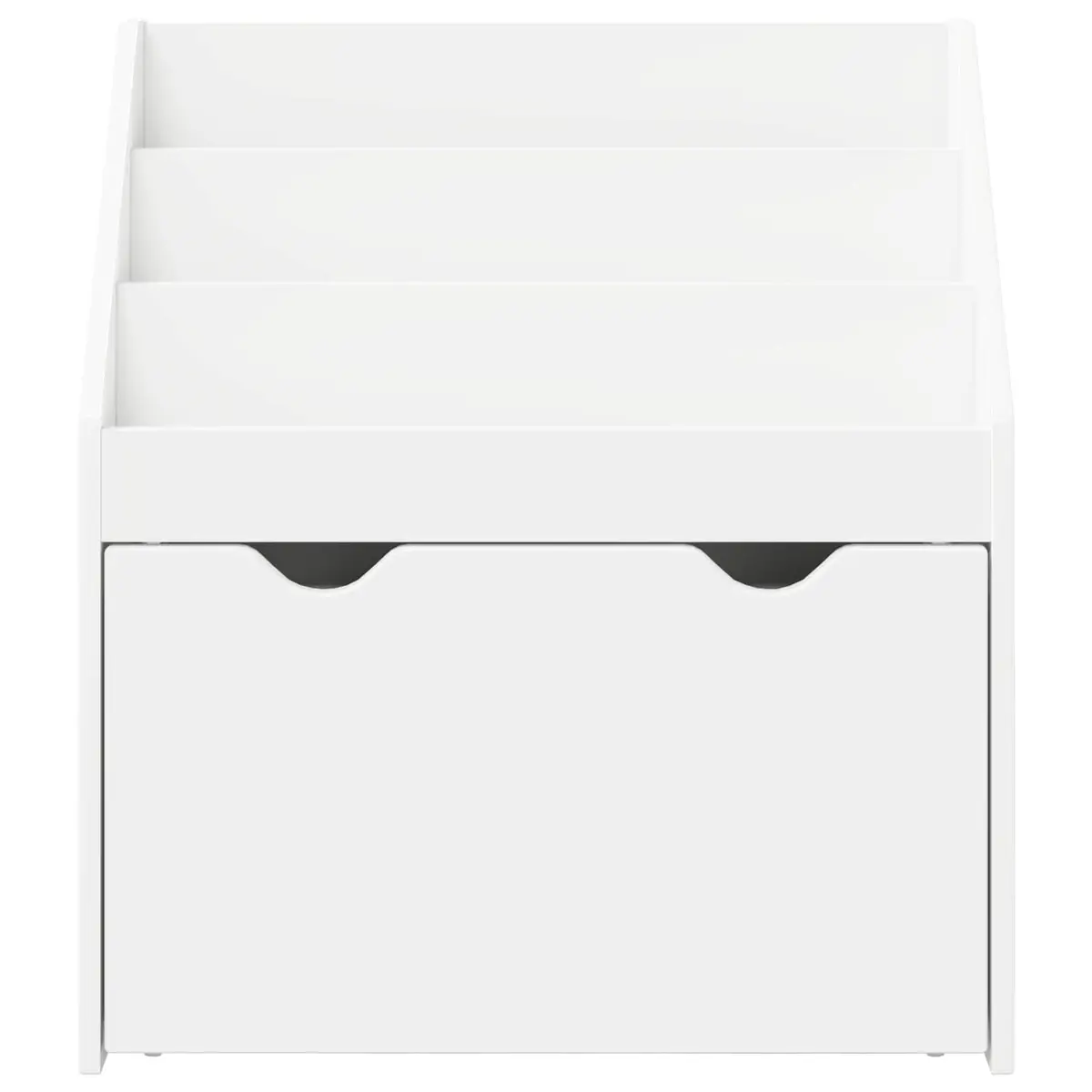 Kids Bookshelf Storage Cabinet White Free-standing Unit with Shelves and Drawers 60 x 29.5 x 69 cm