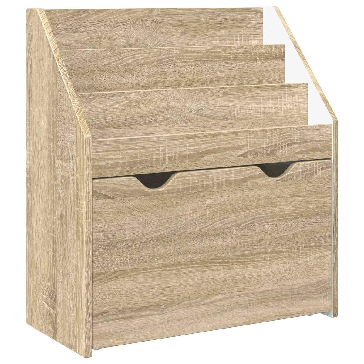 Kids Bookshelf Storage Cabinet Engineered Wood Free Standing Brown 60 x 29.5 x 69 cm