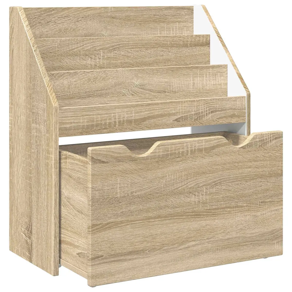 Kids Bookshelf Storage Cabinet Engineered Wood Free Standing Brown 60 x 29.5 x 69 cm