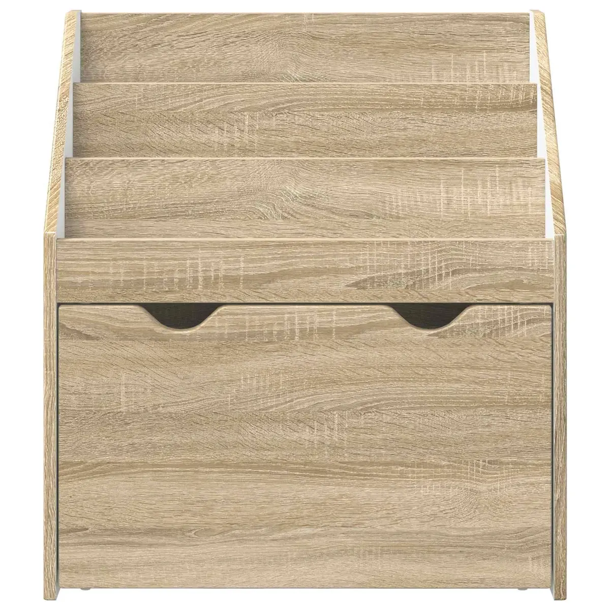 Kids Bookshelf Storage Cabinet Engineered Wood Free Standing Brown 60 x 29.5 x 69 cm