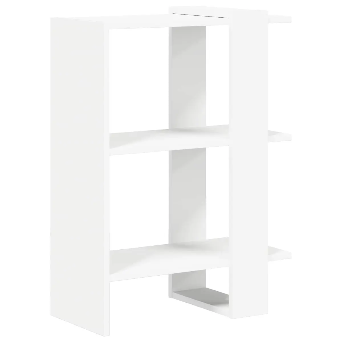2-Tier Bookshelf Freestanding Storage White 52 x 25 x 71.5 cm Modern Bookcase