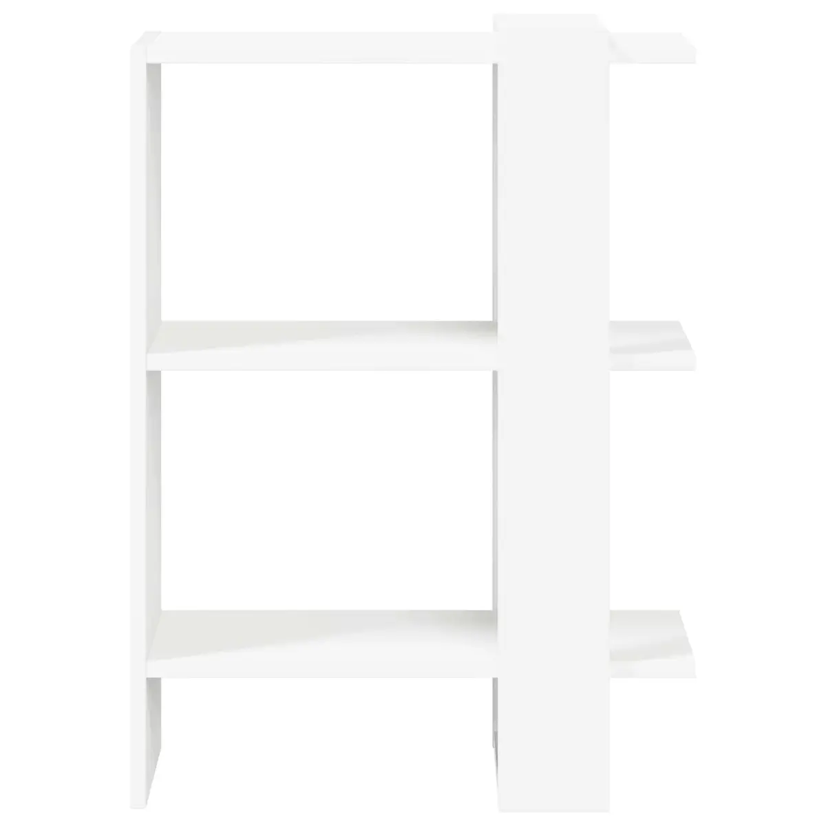 2-Tier Bookshelf Freestanding Storage White 52 x 25 x 71.5 cm Modern Bookcase