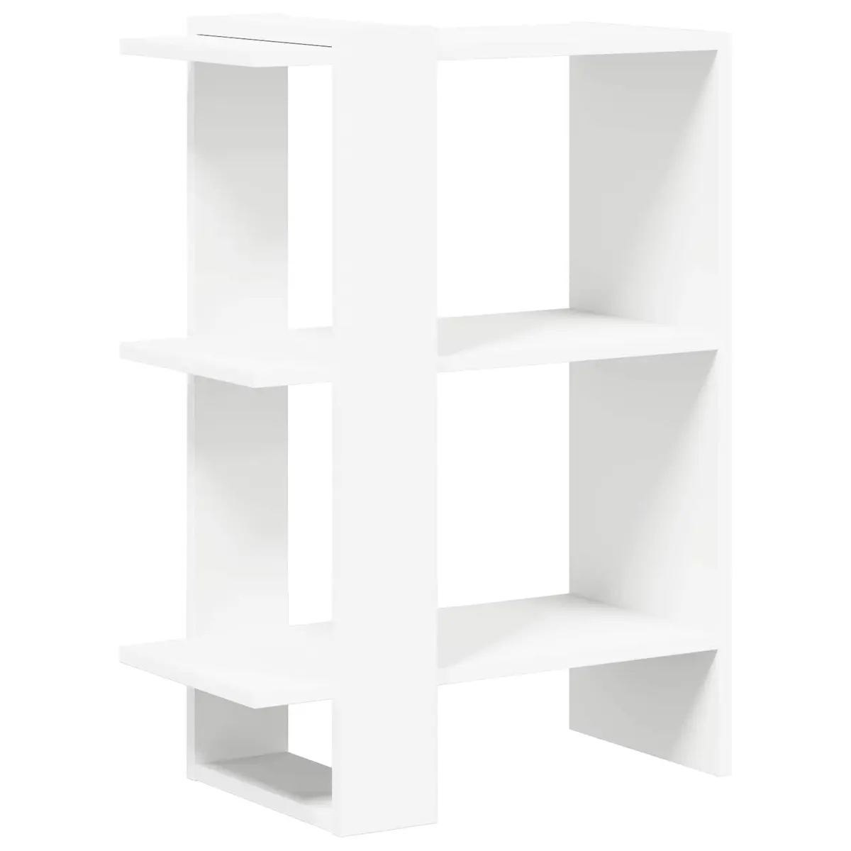 2-Tier Bookshelf Freestanding Storage White 52 x 25 x 71.5 cm Modern Bookcase