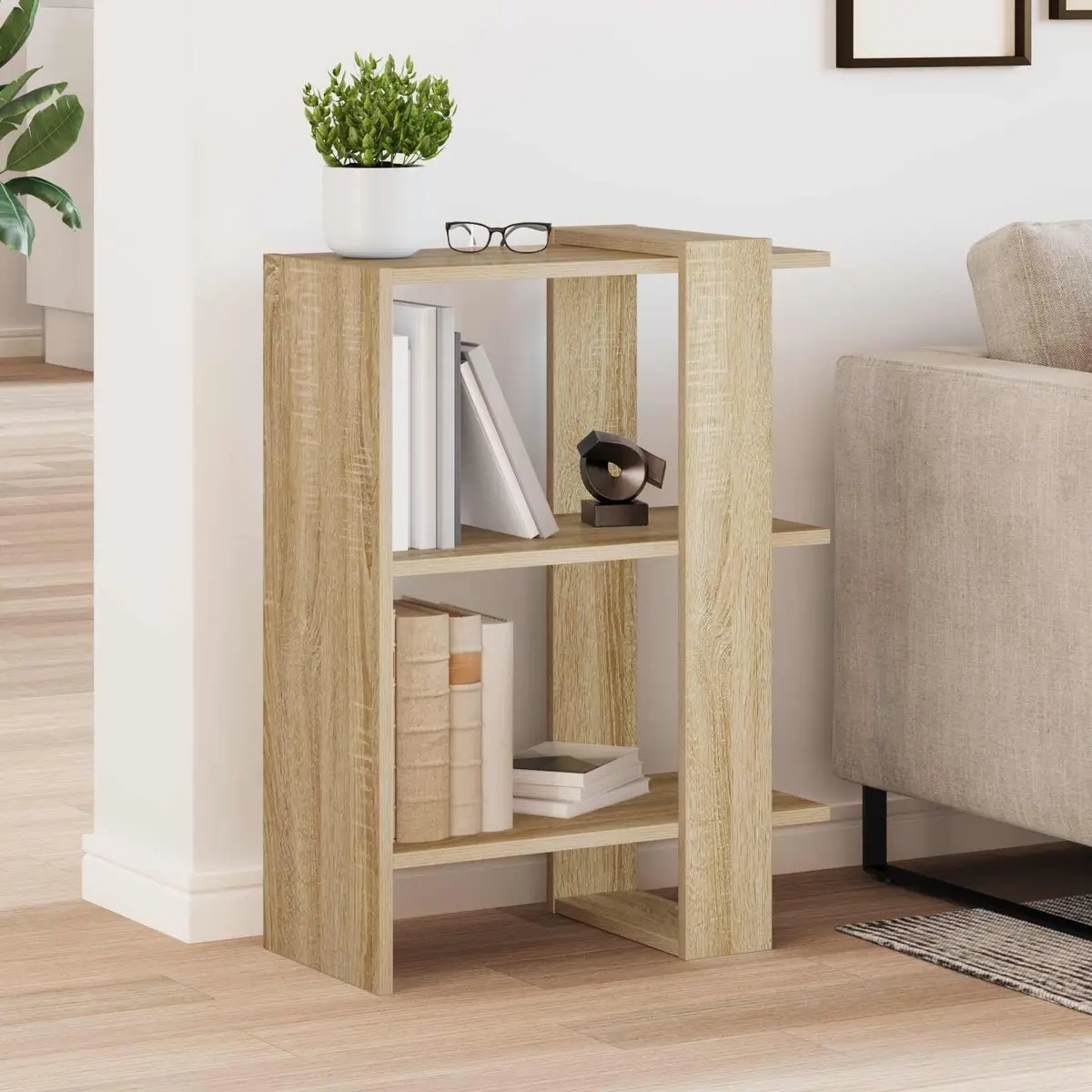 Bookshelf Freestanding Storage Display 52 x 25 x 71.5 cm Brown