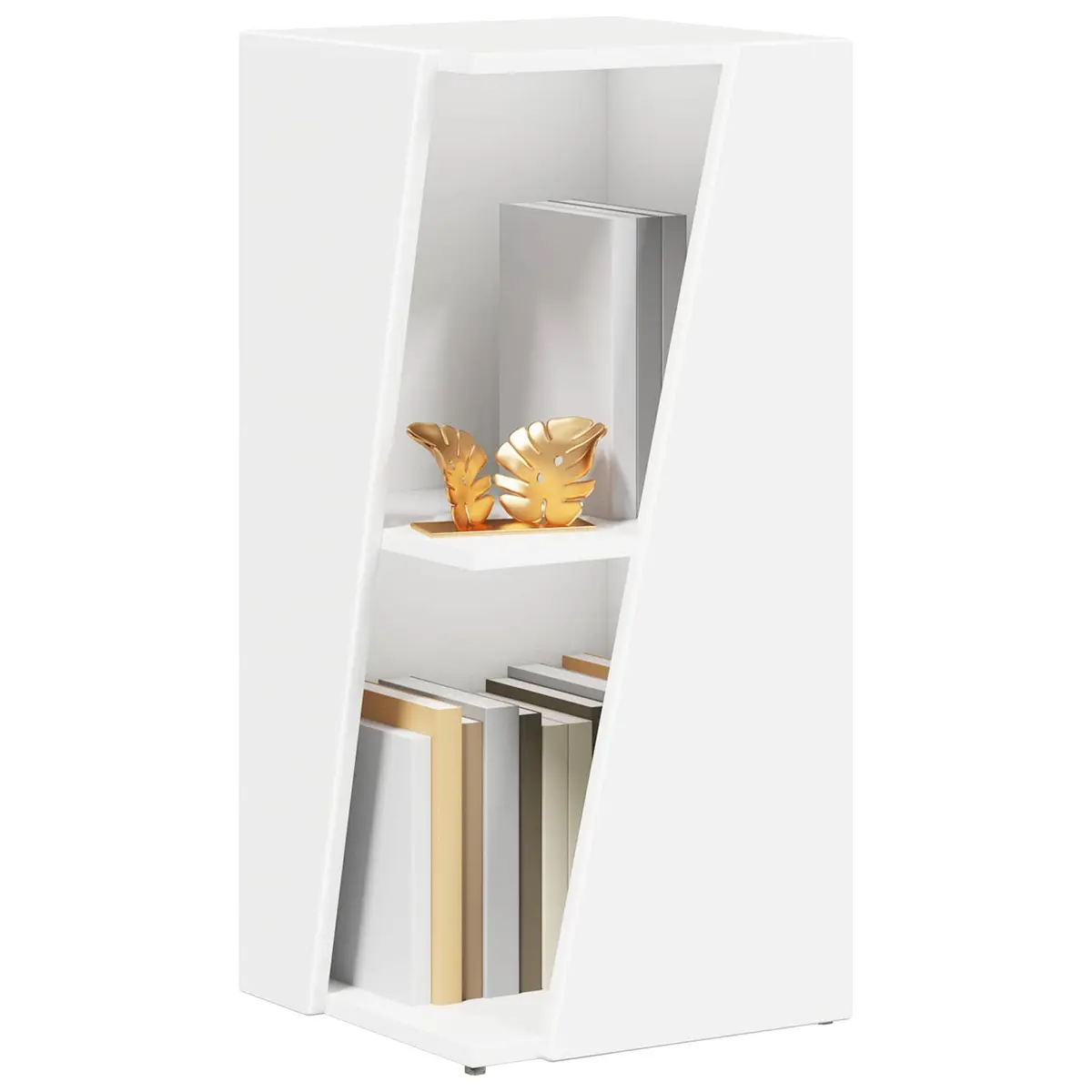 Side Shelf White Engineered Wood Free-standing Bookcase 33 x 32 x 70.5 cm